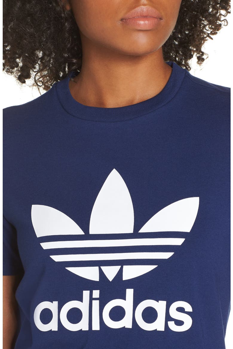 adidas Trefoil Tee, Alternate, color, DARK BLUE