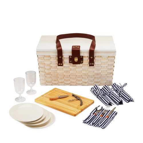 Twine Tahoe Cream Picnic Basket For Four In Cream