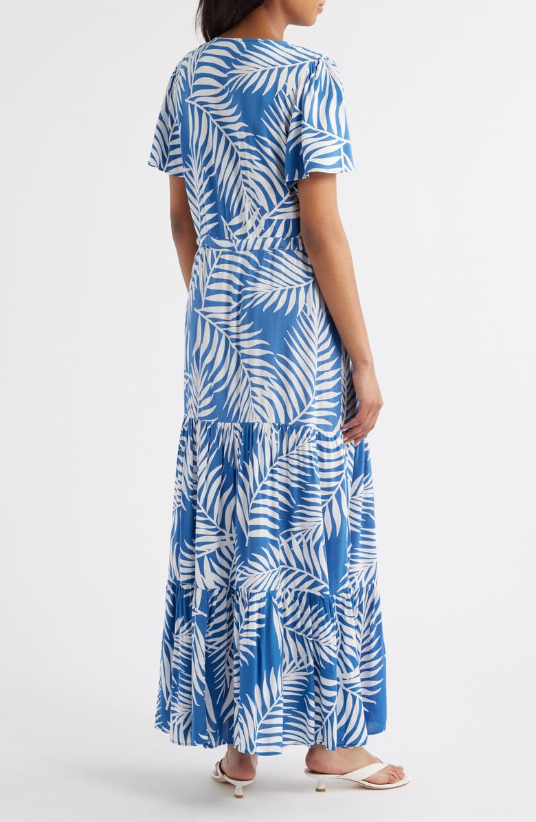 Vince Camuto Palm Print Tiered Maxi Dress, Alternate, color,