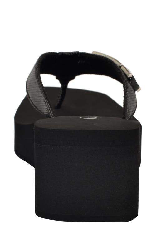 Guess Elowen Platform Wedge Flip Flop In Black
