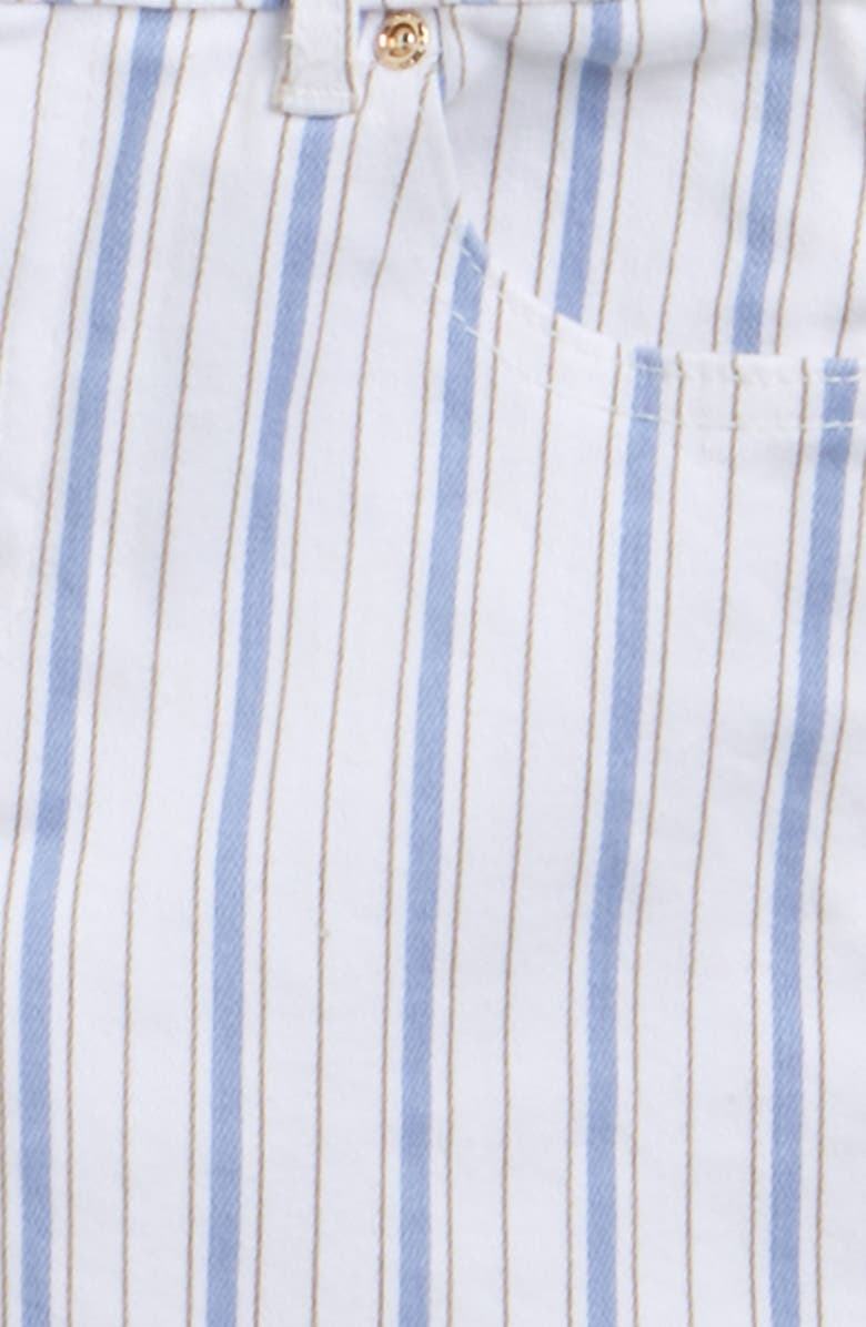 Tractr Kids' Brittany Stripe Denim Shorts, Alternate, color, Ivory