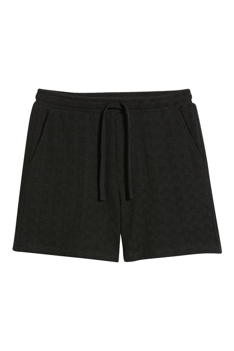 Gregory Basket Weave Knit Drawstring Shorts, Alternate, color, BLACK