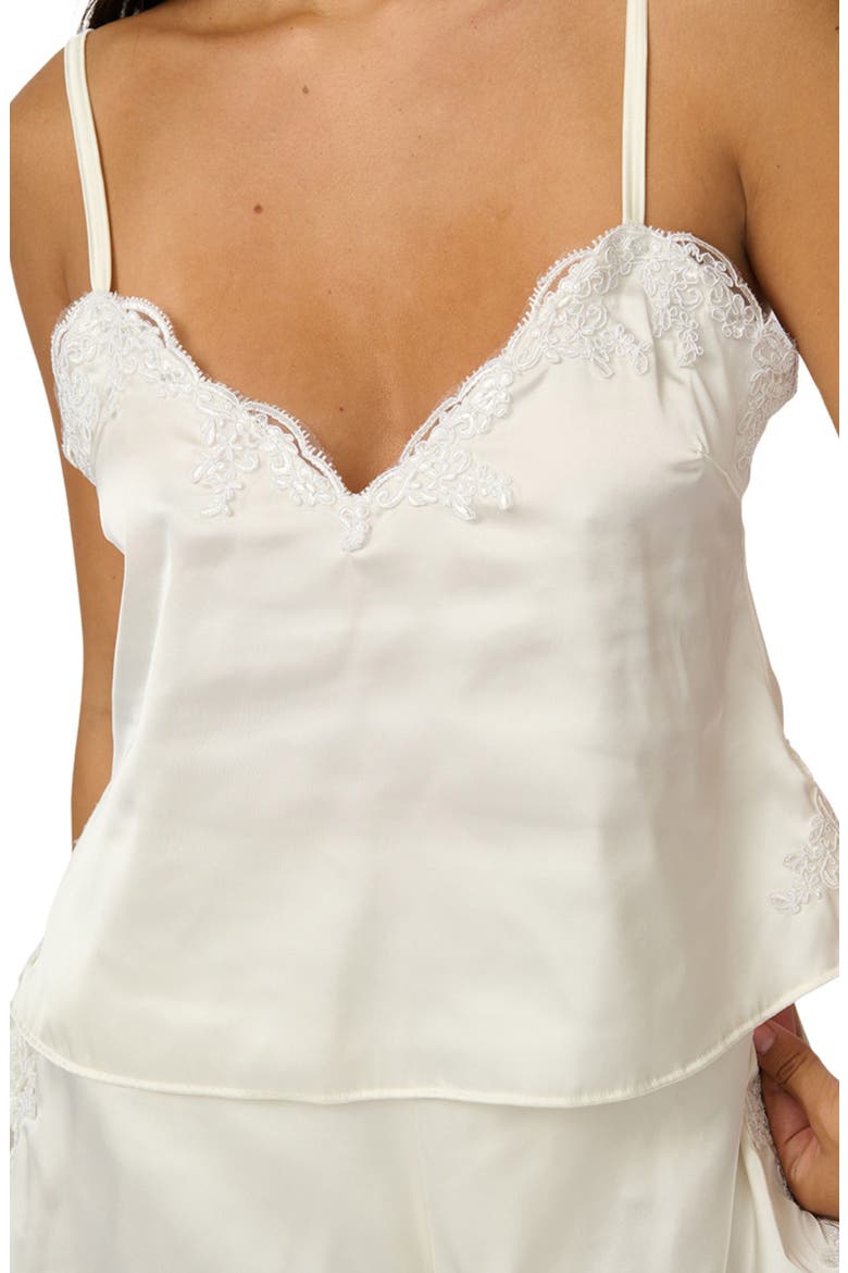 Cinderella Lace Trim Stretch Satin Camisole, Alternate, color, ANTIQUE