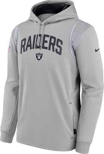 Men's Nike Silver Las Vegas Raiders Sideline Athletic Stack Performance Pullover Hoodie