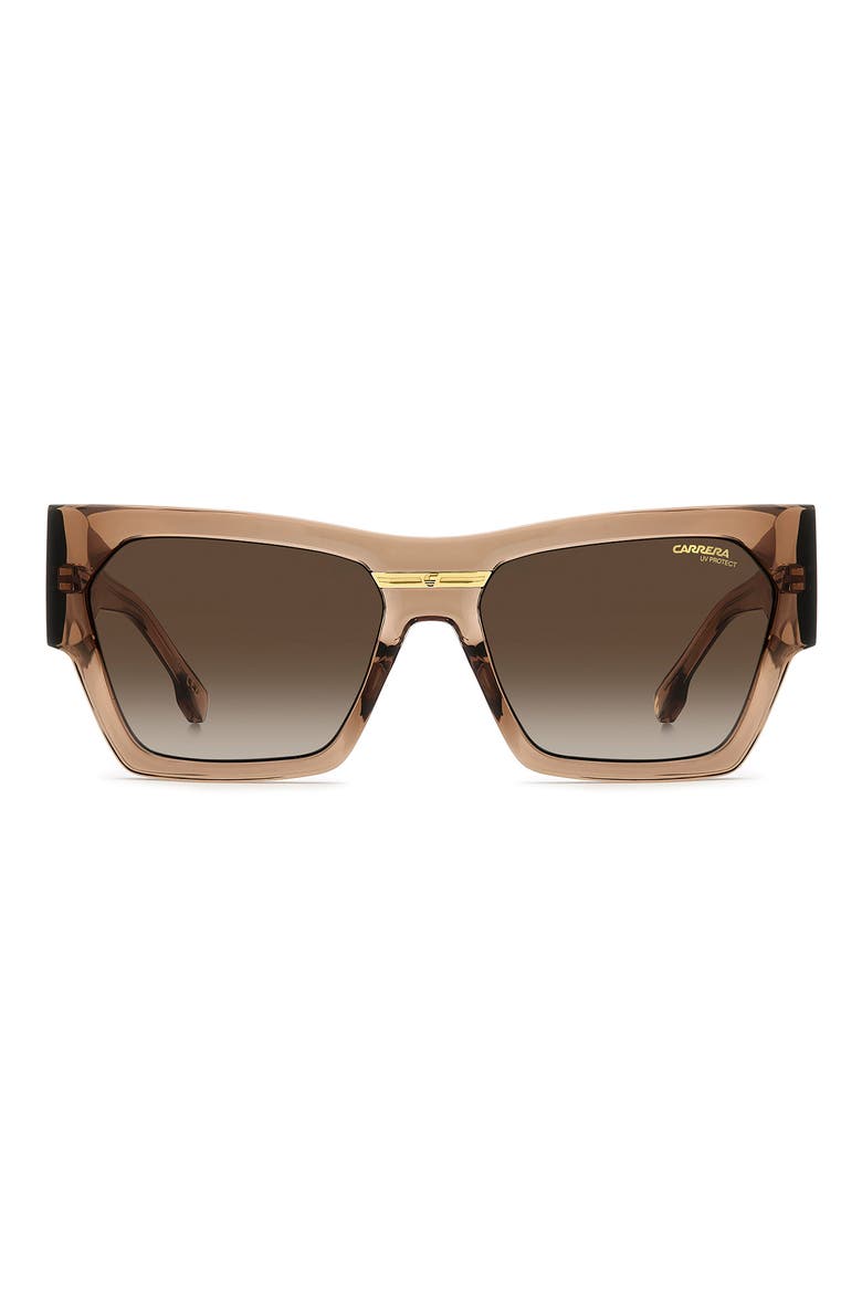 Victory 57mm Gradient Rectangular Sunglasses, Main, color, BROWN/ BROWN SF