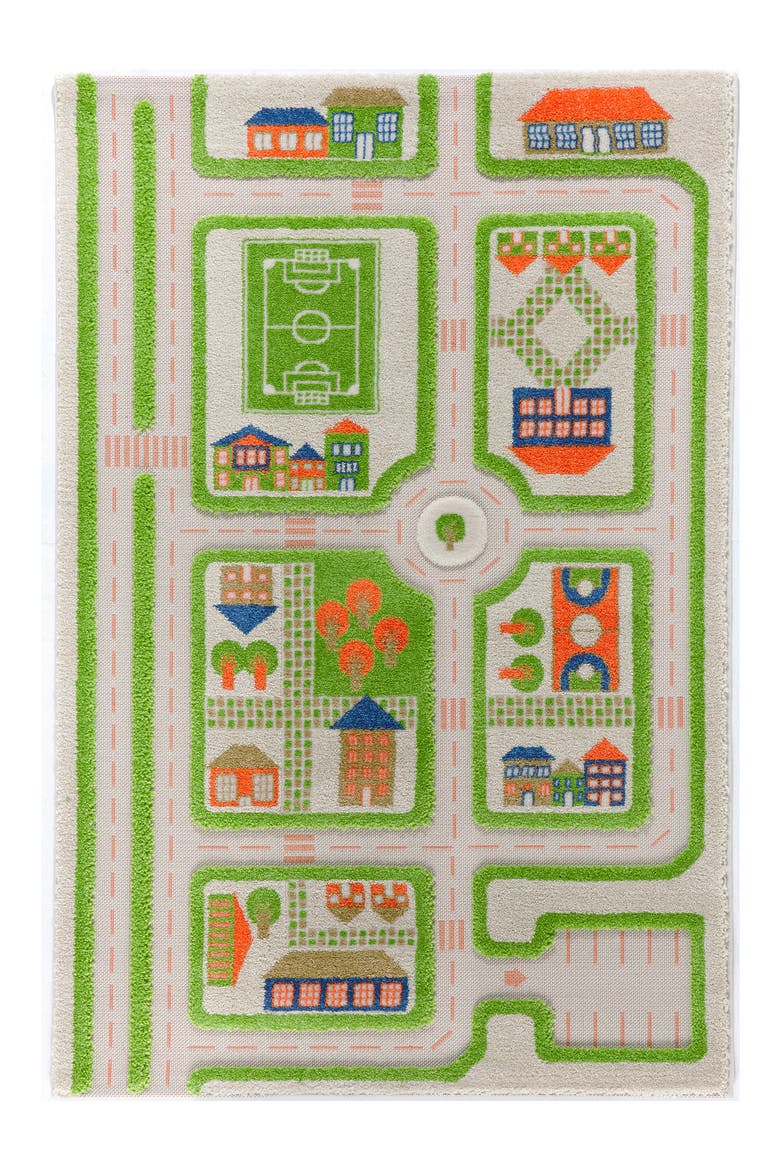 Traffic Play Rug, Main, color, GREEN