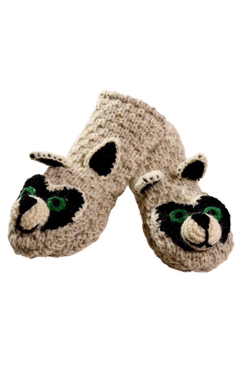Crochet Rockey Racoon Mittens, Alternate, color, White
