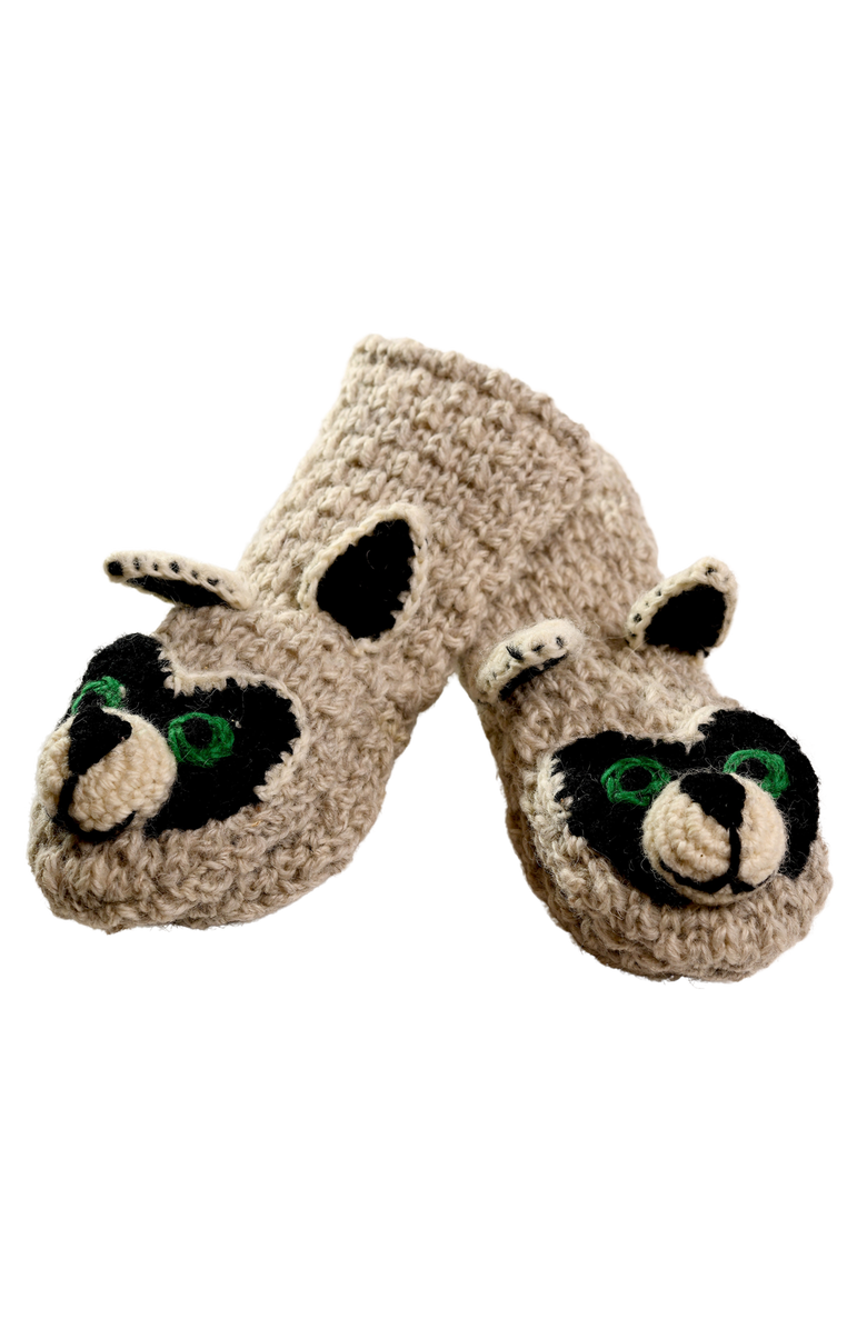 Nirvanna Designs Crochet Rockey Racoon Mittens, Alternate, color, White