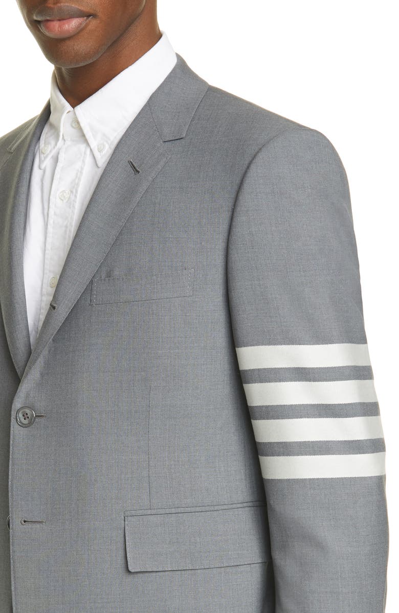 Thom Browne 4 Bar Mélange Wool Sport Coat, Alternate, color, Med Grey