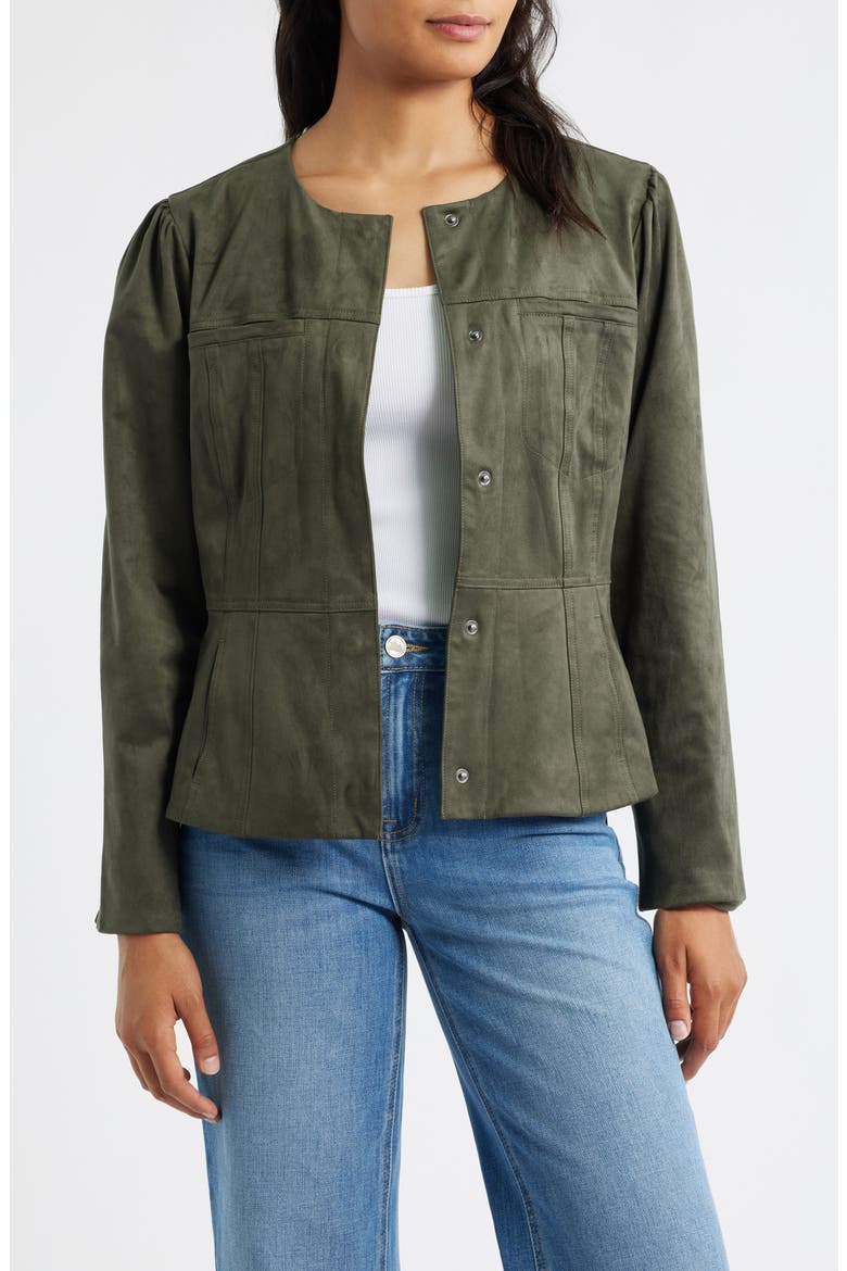 Peplum Jacket, Main, color, LAUREL WREATH