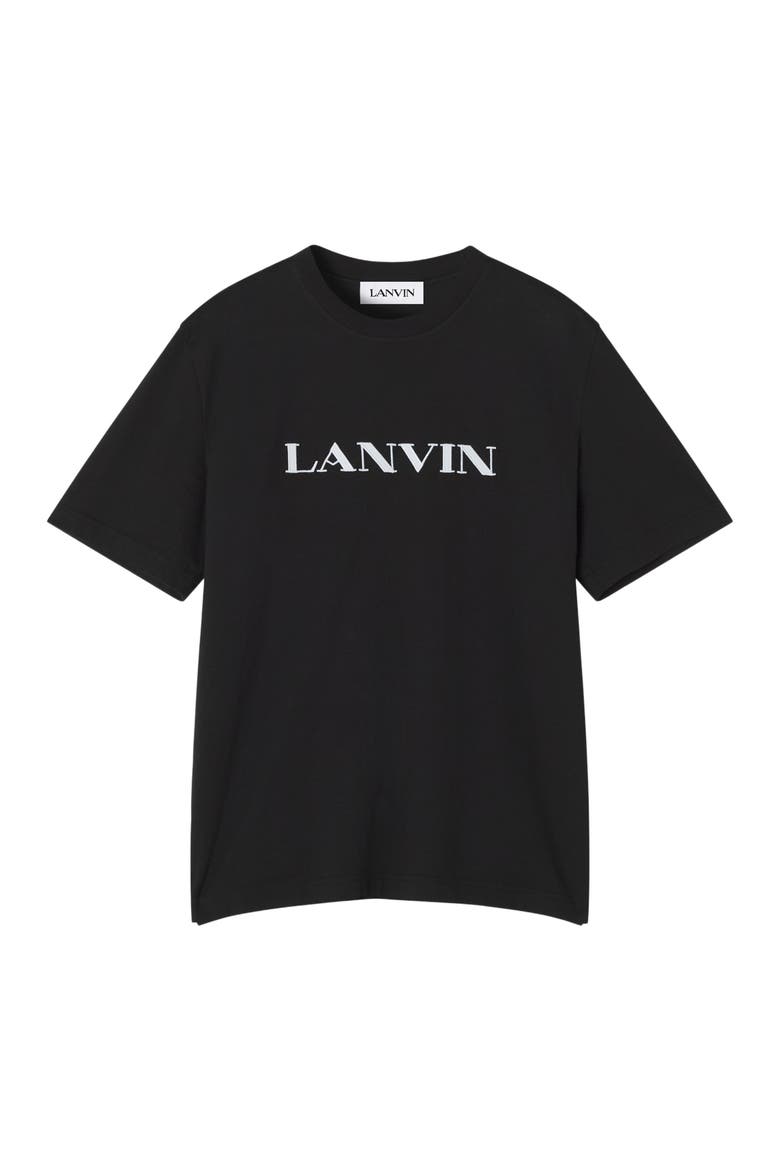 Embroidered Cotton T-Shirt, Alternate, color, Black
