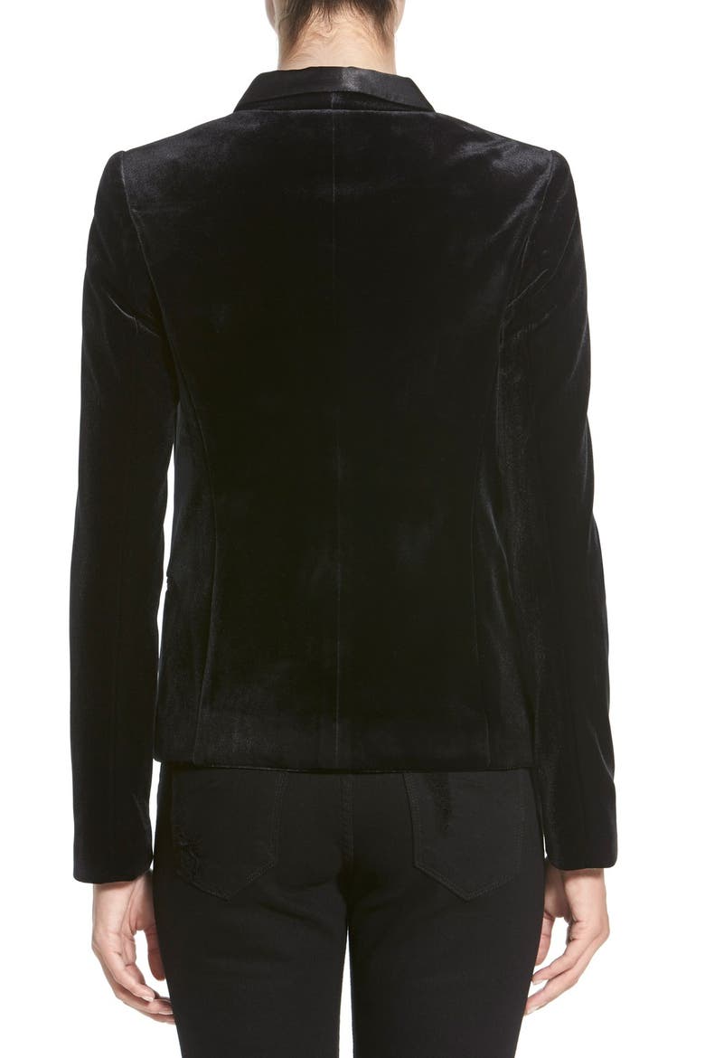 Satin Combo Jacket, Alternate, color, BLACK VELVET