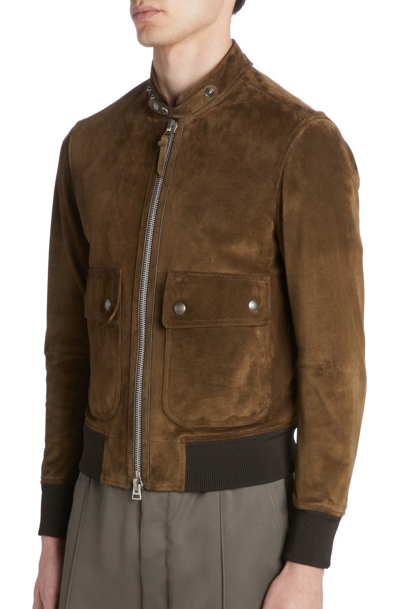 TOM FORD Suede Bomber Jacket, Alternate, color, 