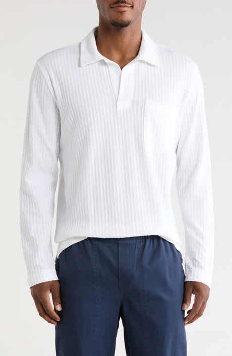 Johnny Collar Knit Seersucker Polo