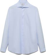 MANGO Slim Fit Cotton Poplin Button-Up Shirt