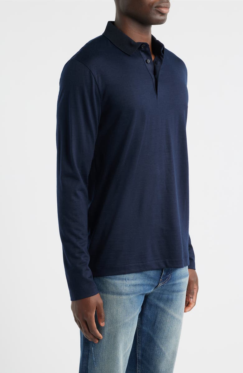 BOSS Pado 110 Long Sleeve Wool Polo, Alternate, color, Dark Blue