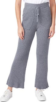 PAIGE Olivine Rib Knit Flare Leg Sweatpants