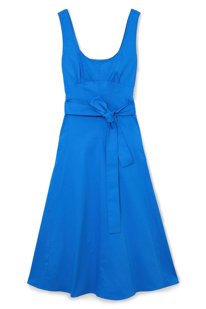 Irina Sleeveless Cotton Midi Dress, Alternate, color, BLUE