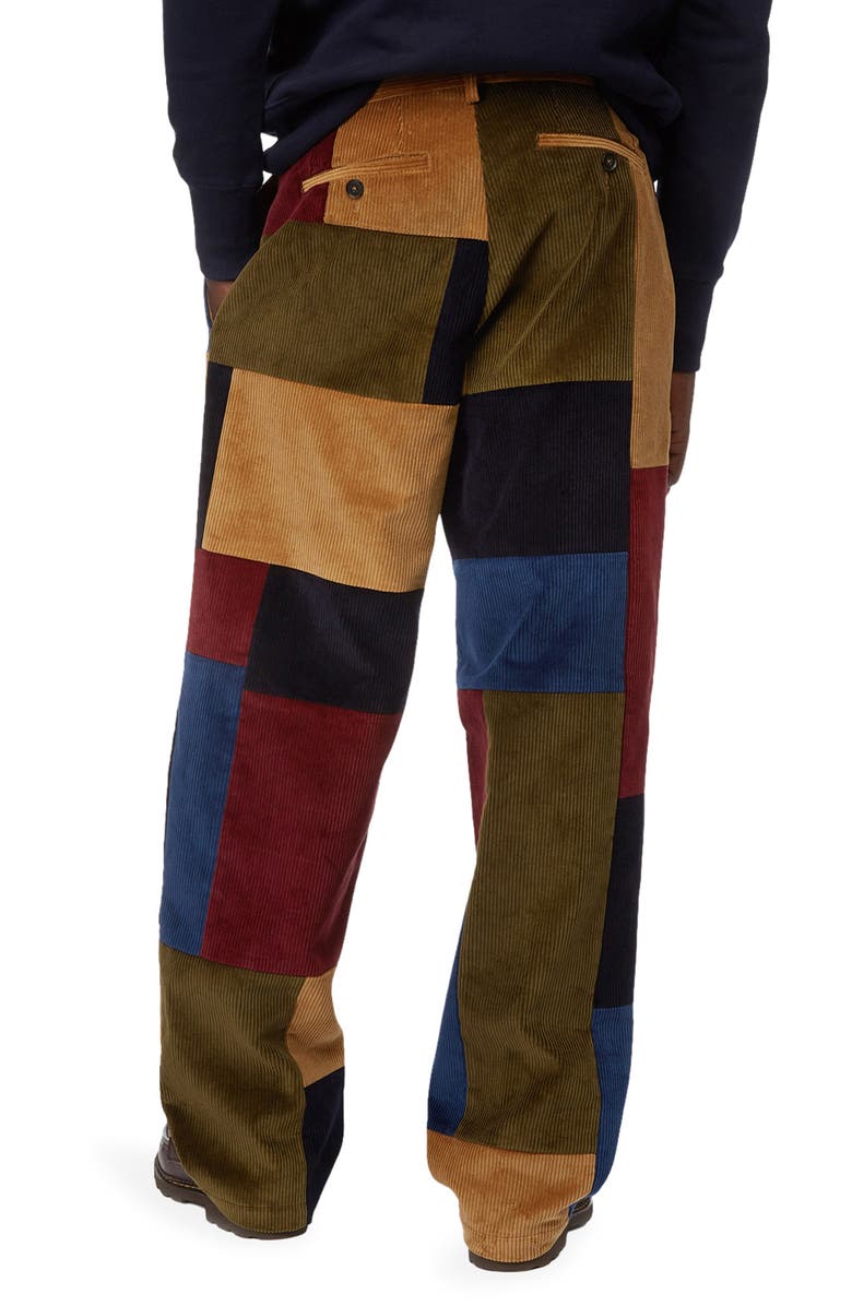 Baracuta x Noah Pleated Patchwork Cotton Corduroy Pants, Alternate, color,