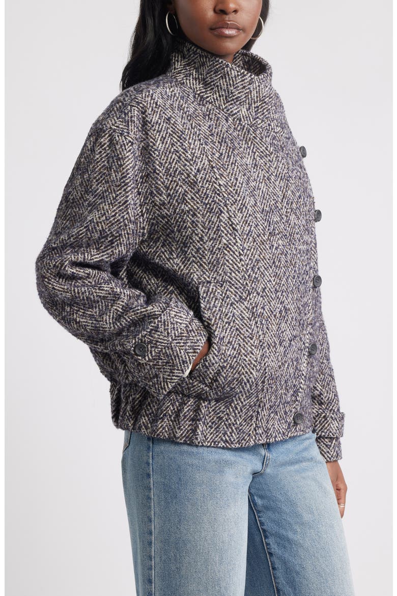 Herringbone Twill Jacket, Alternate, color, BROWN- BLUE TWEED