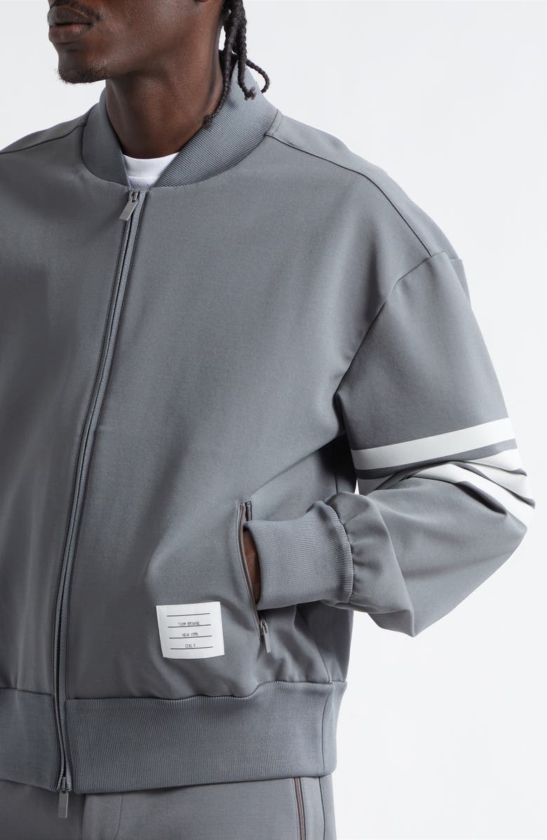 Thom Browne 4-Bar Tech Bomber, Alternate, color, Medium Grey