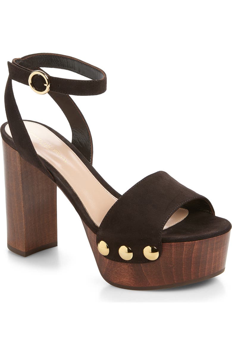 Gianvito Rossi Ardèa Ankle Strap Platform Sandal, Main, color, Moka