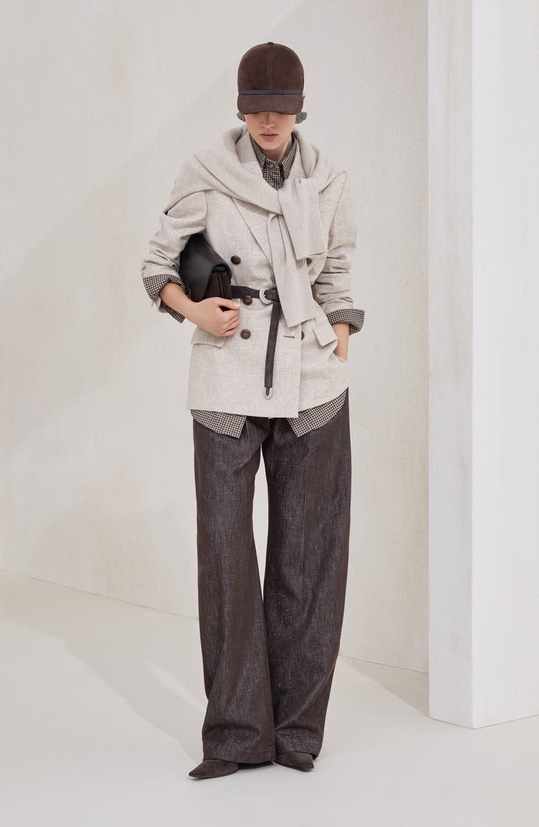 Brunello Cucinelli Twill flannel blazer, Alternate, color, Beige