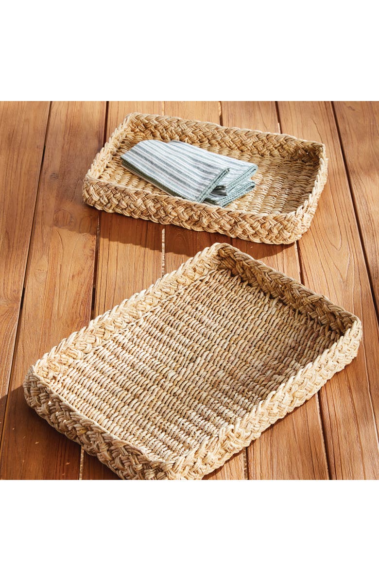 Napa Home & Garden Abaca French Braided Square Decorative Trays Set of 2, Alternate, color, 