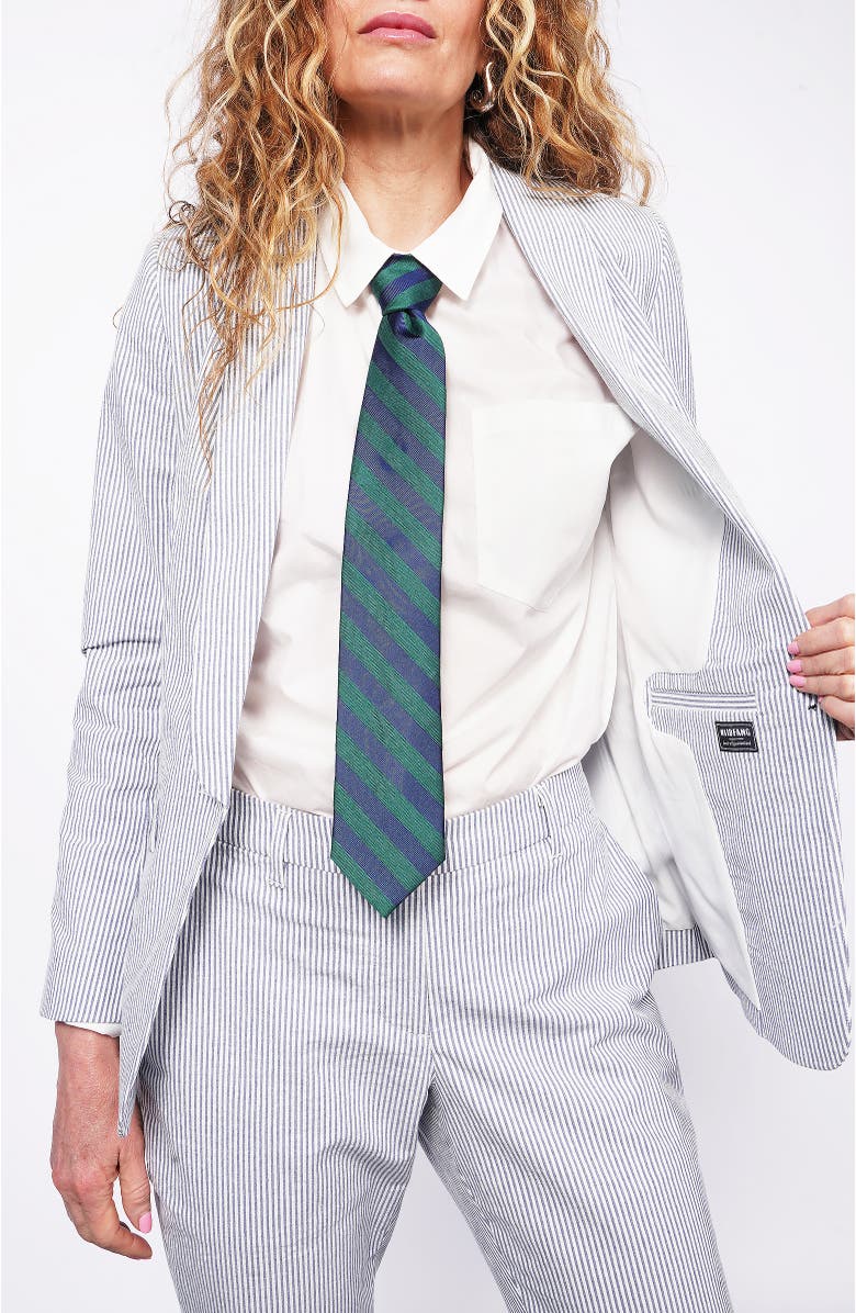 WILDFANG The Empower Seersucker Tux Blazer, Main, color, Navy/White