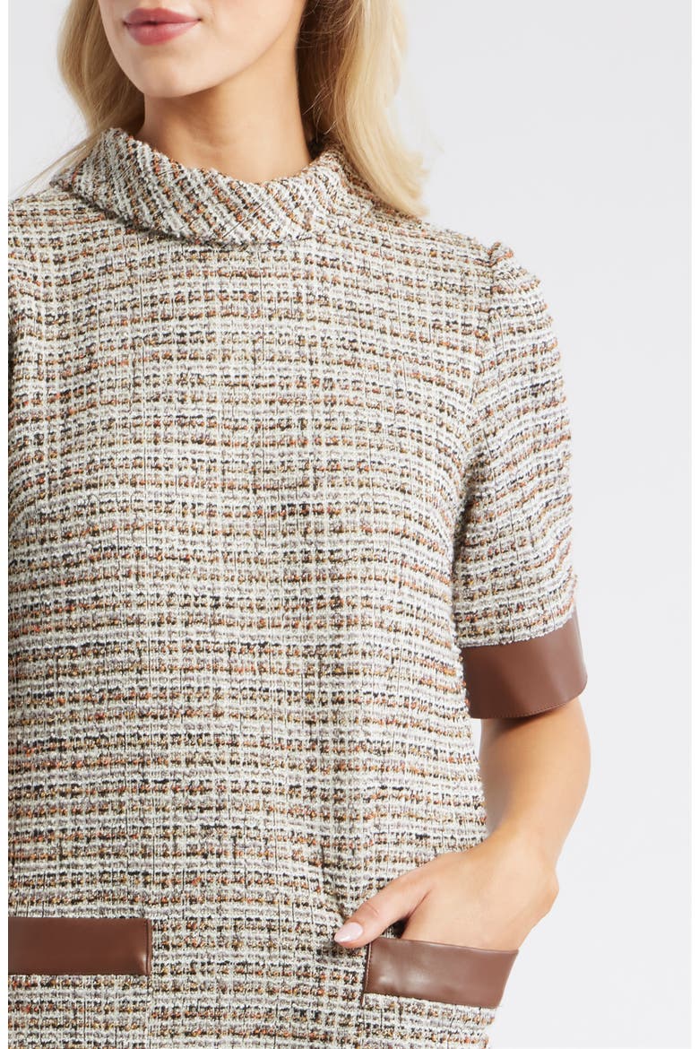 Metallic Tweed Dress, Alternate, color, BROWN MULTI