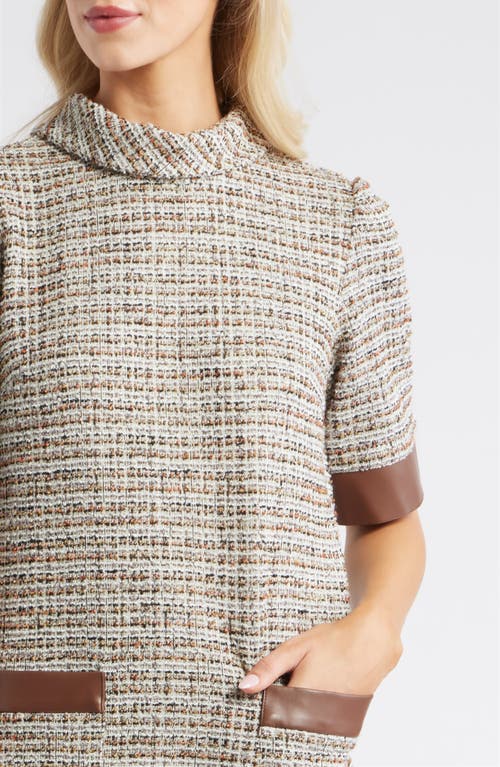 Julia Jordan Metallic Tweed Dress In Gray