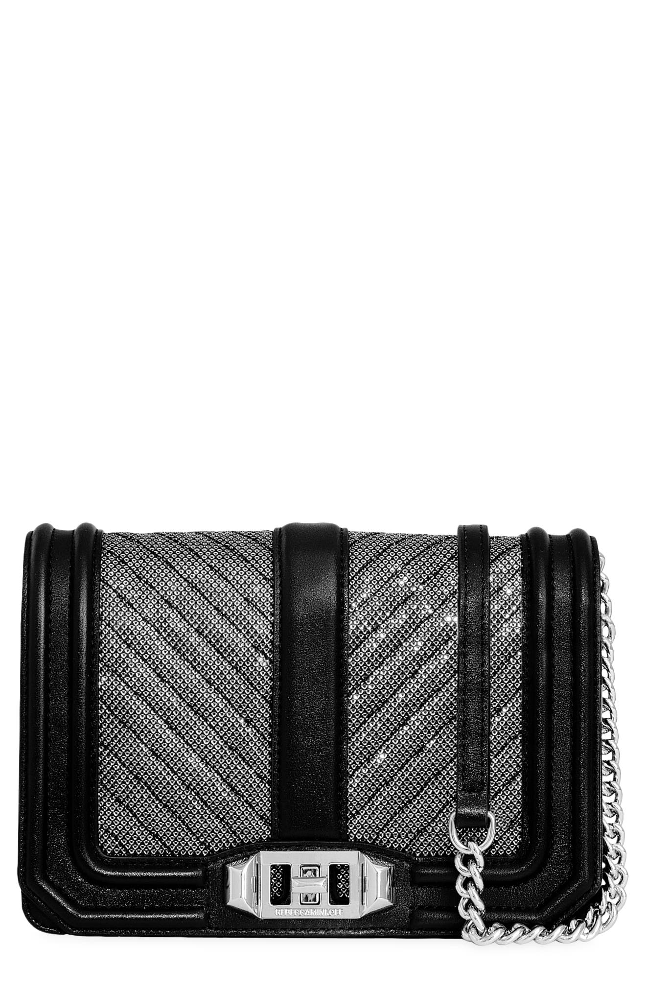 Rebecca Minkoff Small Chevron Quilted Love Crossbody, Main, color, 