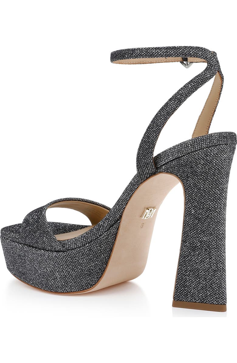 Badgley Mischka Collection Caia Ankle Strap Platform Sandal, Alternate, color, Pewter Glitter