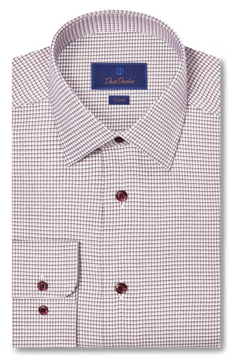 Trim Fit Jaspé Micro Twill Cotton Dress Shirt