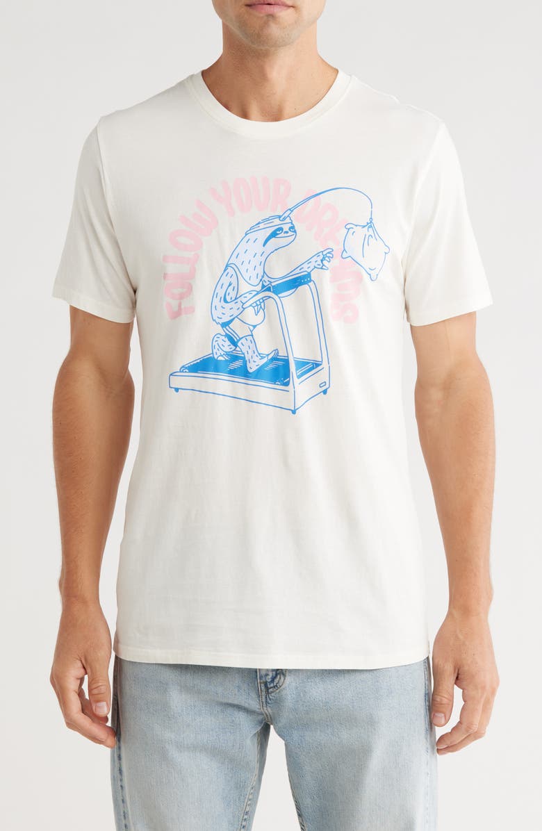 Goodie Two Sleeves Follow Your Dreams Graphic T-Shirt, Main, color, Whisper White