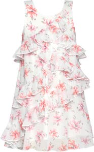 Truly Me Kids' Floral Print Ruffle Dress