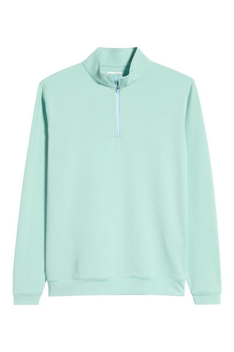 Perth Stripe Quarter Zip Performance Pullover, Alternate, color, FRESH MINT