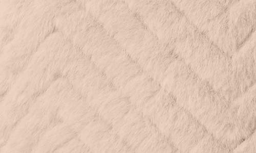 Shop Bernardo Chevron Quilted Faux Fur Jacket In Oatmeal