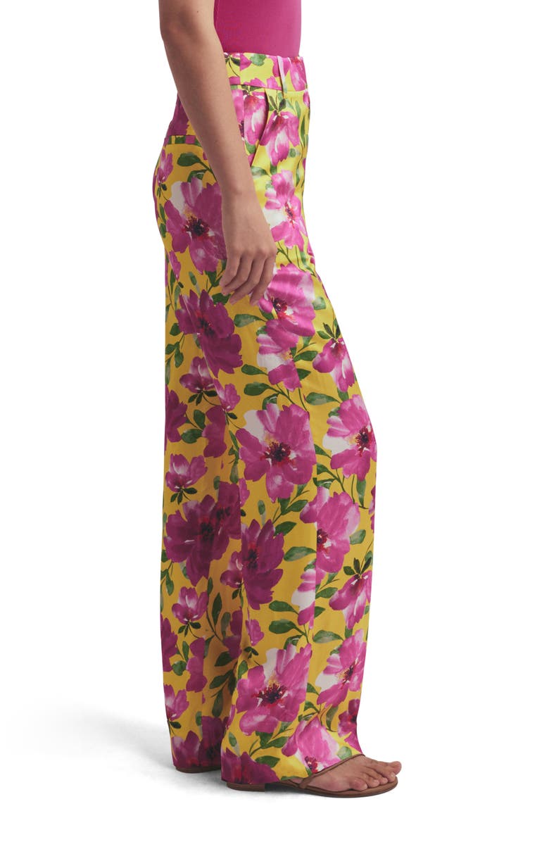 Favorite Daughter The Fiona Floral Satin Pants, Alternate, color, Bold Camellia