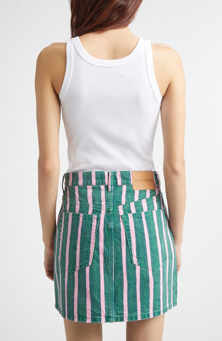 Marimekko Kedol Unikko Stretch Cotton Rib Tank, Alternate, color, Black White