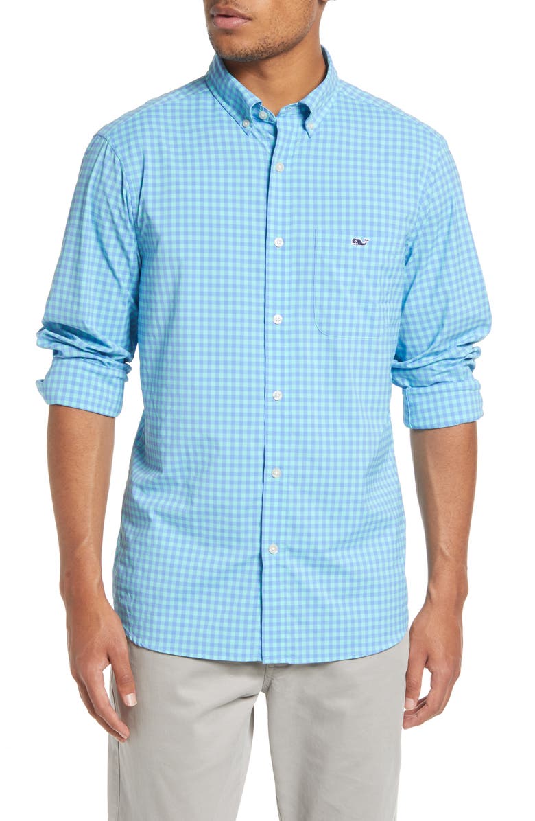 vineyard vines On-The-Go Classic Fit Gingham Button-Down Shirt, Main, color, 