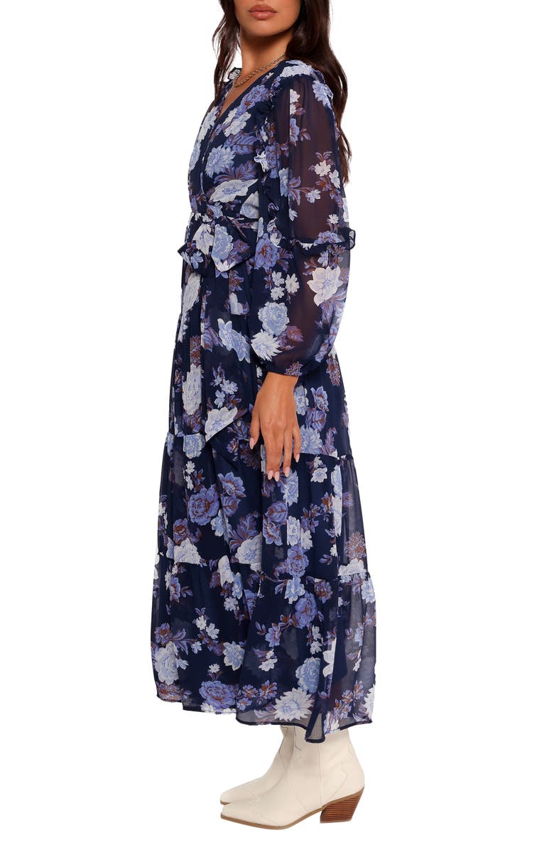 Petal & Pup Korina Floral Long Sleeve Wrap Dress, Alternate, color, Vintage Blues