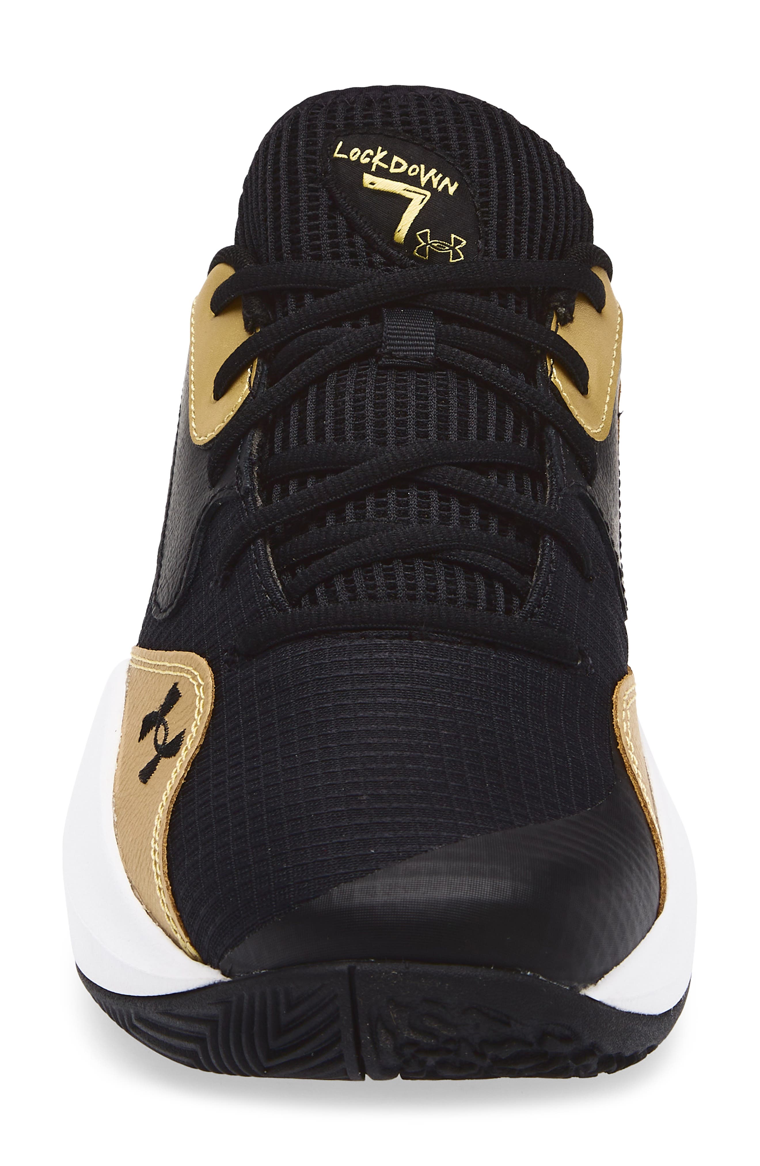 Under Armour Gender Inclusive Lockdown 7 Low Basketball Shoe, Alternate, color, Black