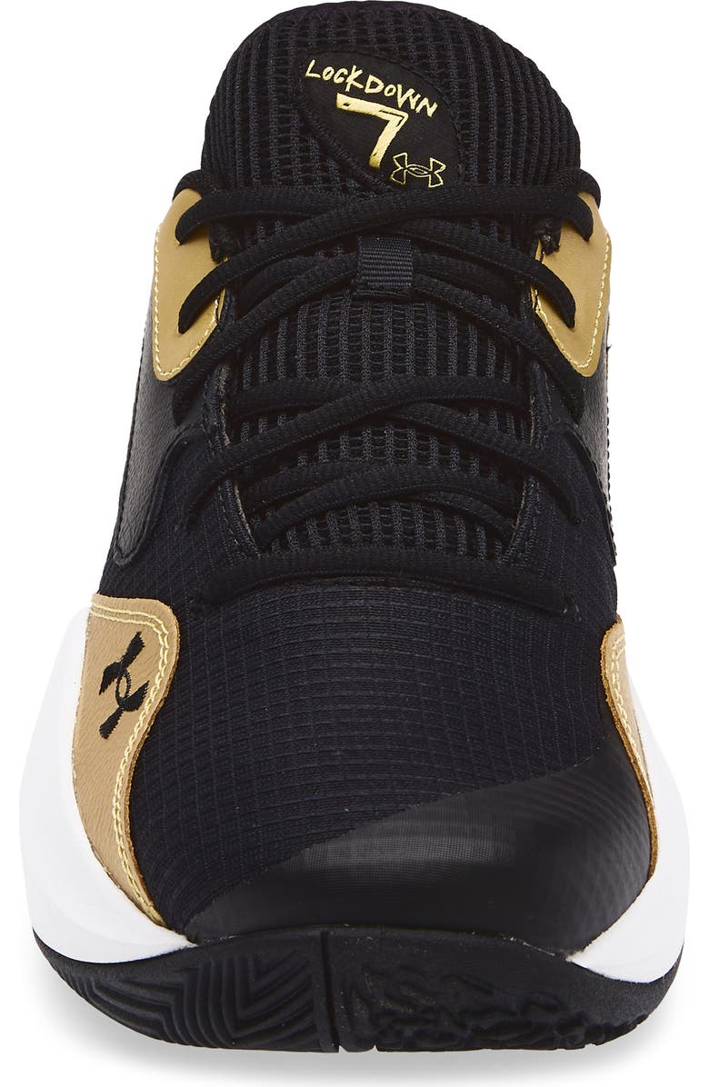 Under Armour Gender Inclusive Lockdown 7 Low Basketball Shoe, Alternate, color, Black