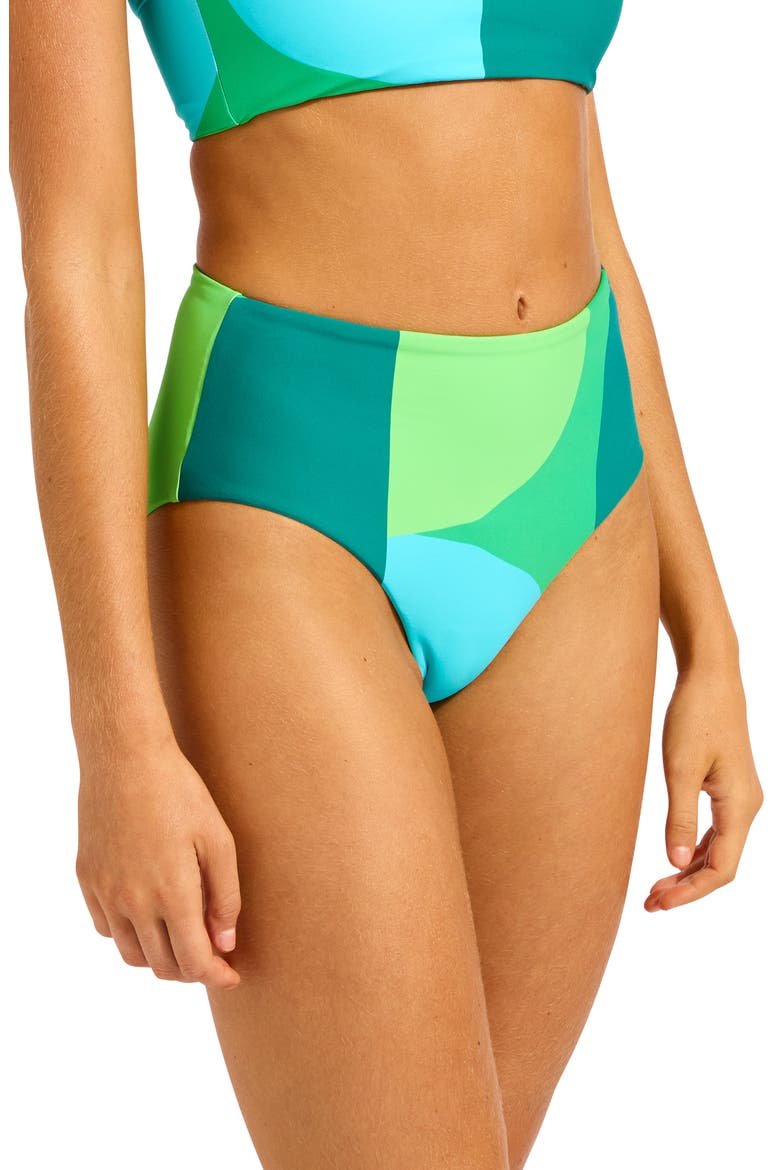 High Waist Bikini Bottoms, Alternate, color, VIVID GREEN