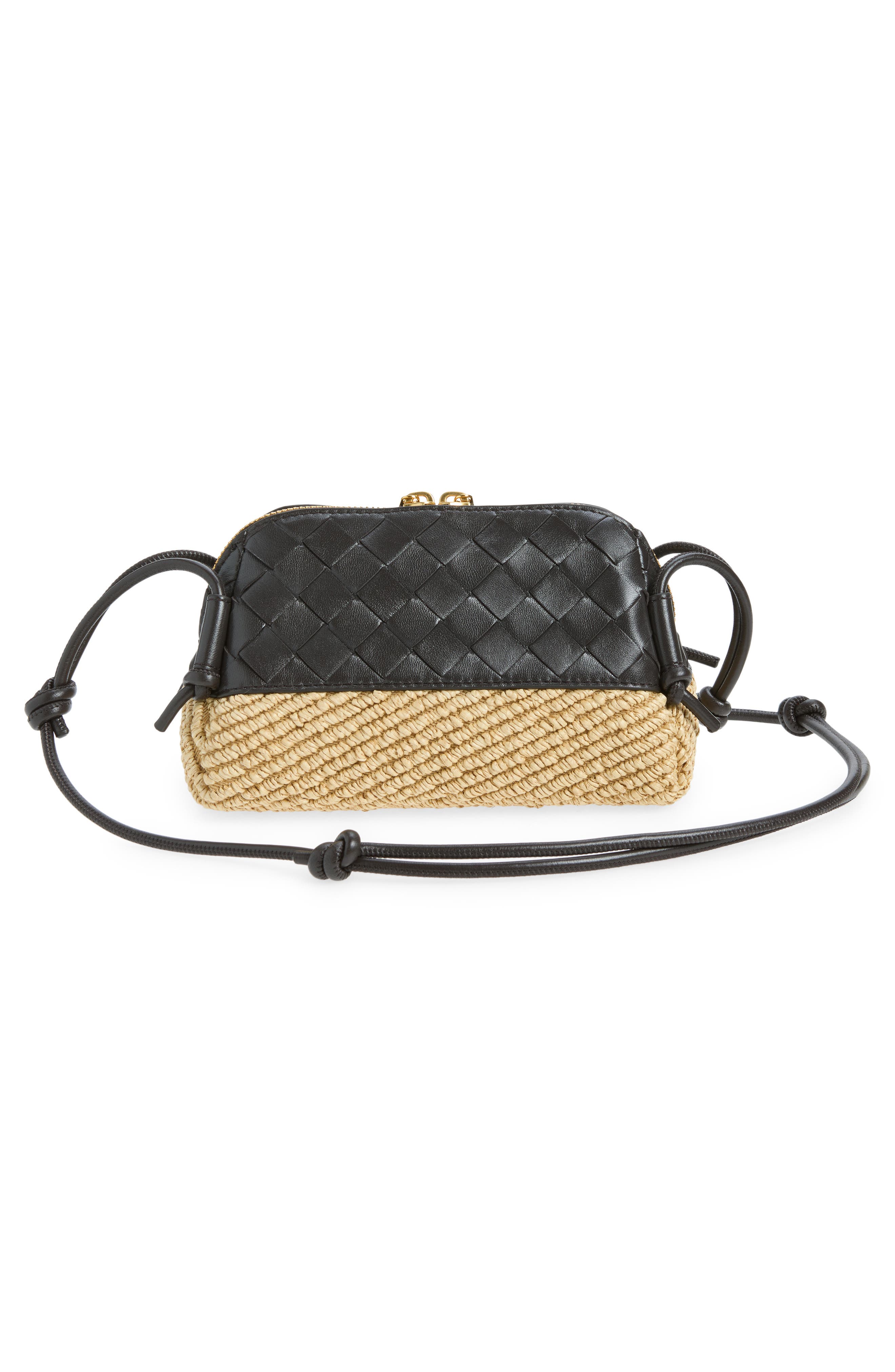 Mini Concert Intrecciato Crossbody Bag, Alternate, color, NATURAL/ ESPRESSO-G