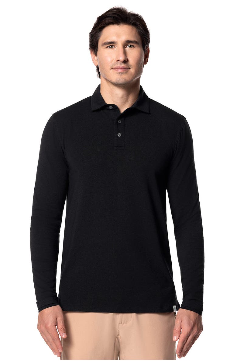 Coolibar Men's Polo - UPF 50+ Sun Protection - Bal Harbour, Main, color, Black