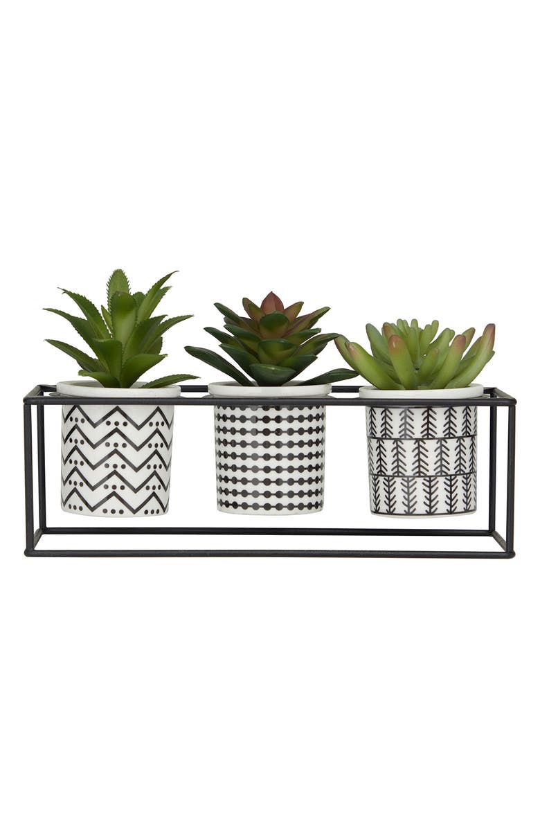 Novogratz Artificial Potted Succulent 3-Piece Set, Main, color,