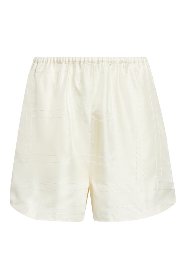 Monogram Organic Silk Pajama Shorts, Alternate, color, CREAM