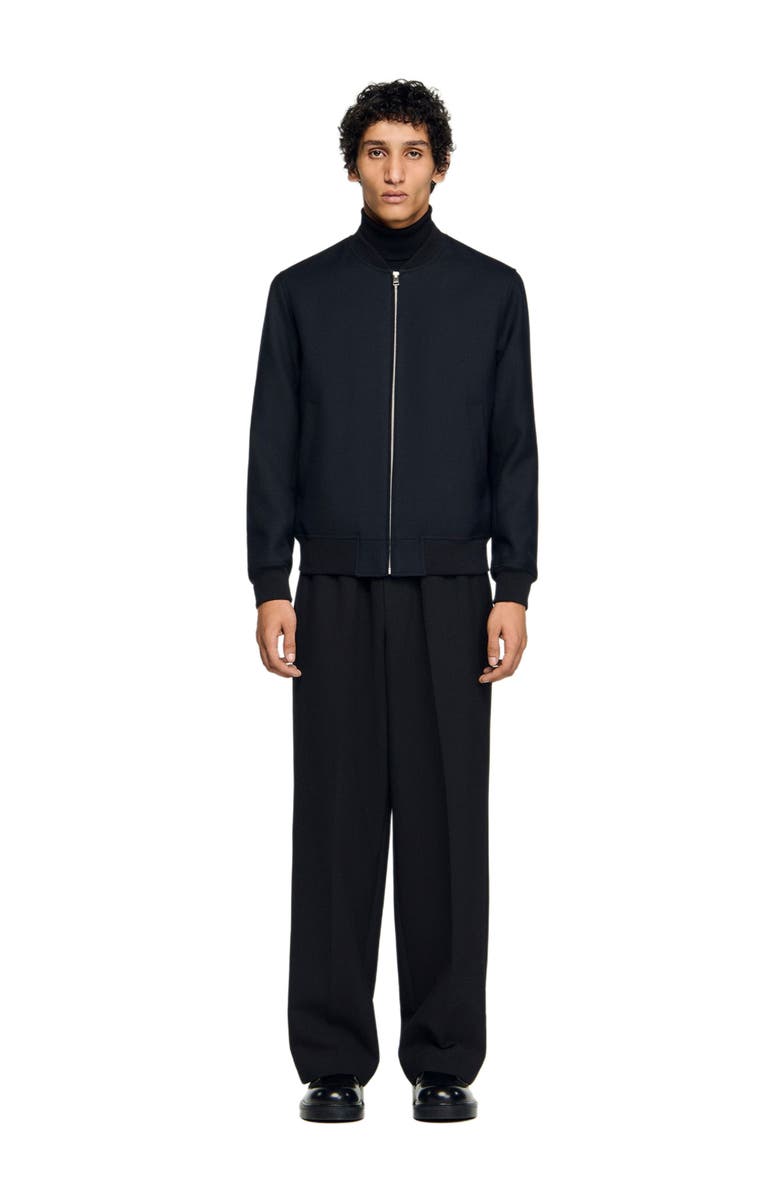 SANDRO Zip-up jacket, Alternate, color, Navy Blue